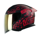 Casco Shaft Pro 240Dv Retrum Negro Rojo Visor Iridium Rojo